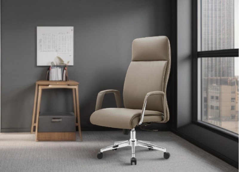 OFFICE CHAIR BRYAN-H HIGH BACK PU GREY ( 29901 )